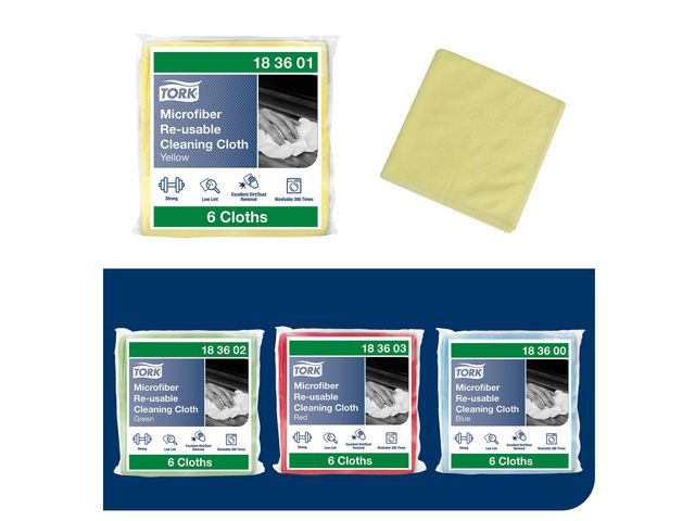 Microfiberduk TORK 30,5x30,5cm gul 6/fp